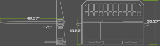 Skid Steer Hay Spear Size Picture
